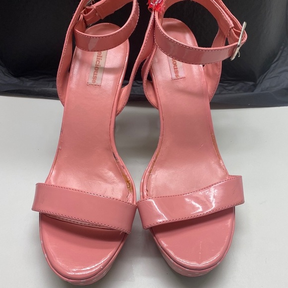 Delicious Shoes - Pink &White Polka Patent Leather Heels